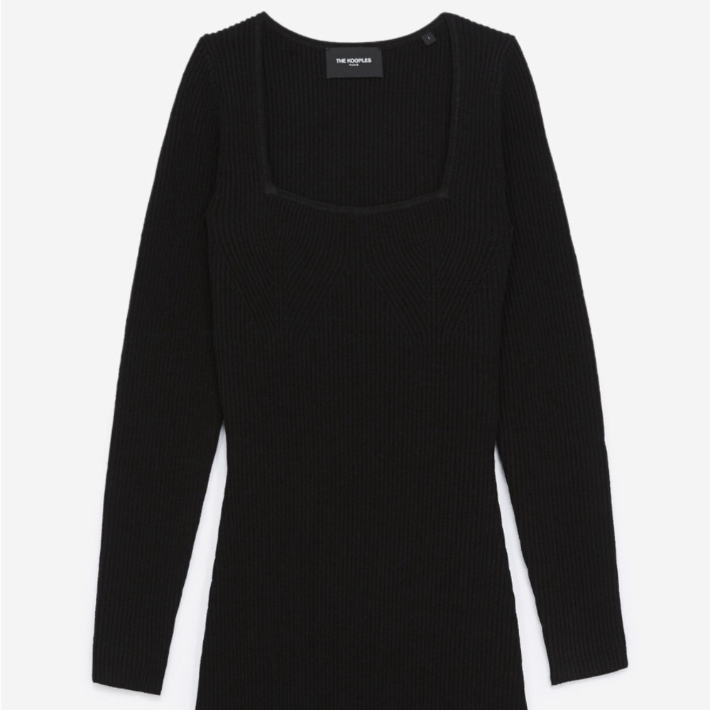 The Kooples knit black bodycon sweater dress, size small (1)